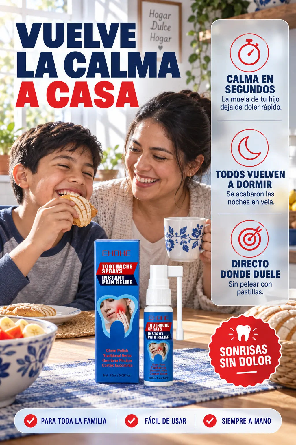 EHOHE™ — Alivio Directo para el Dolor de Muela