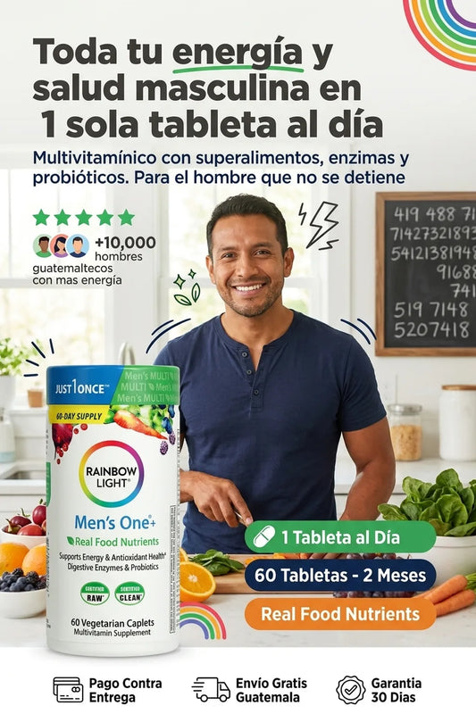 Rainbow Light Men's One+ – Recupera tu Energía y Vitalidad Masculina