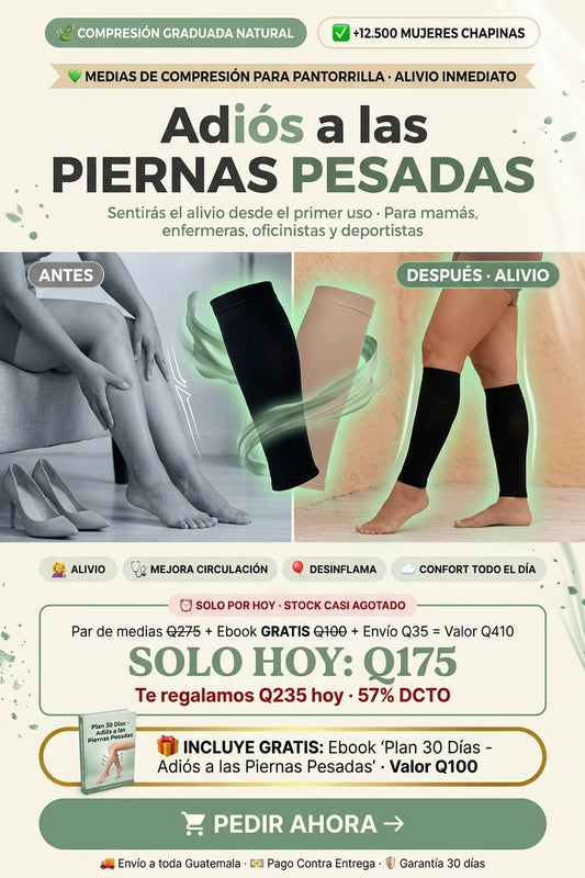 Mangas de Compresión Graduada · Alivio Piernas Pesadas e Hinchazón · (Negro/Beige)