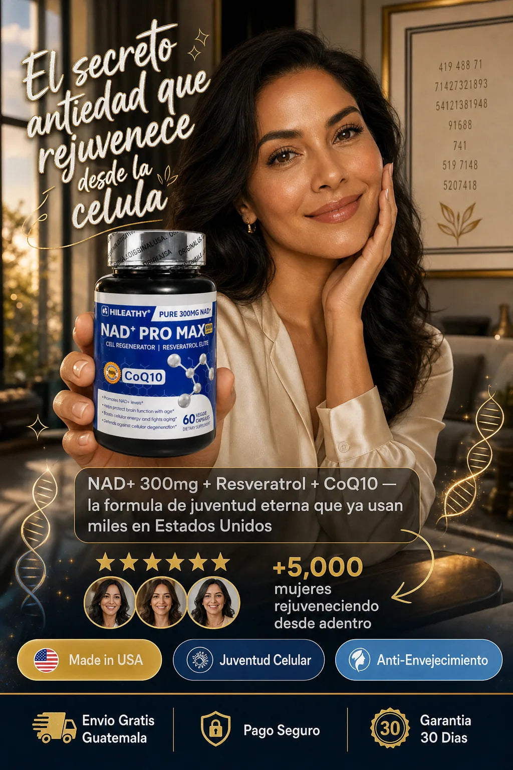 NAD+ Pro Max – Piel Firme y Rejuvenecida en 30 Días Sin Cremas Ni Botox