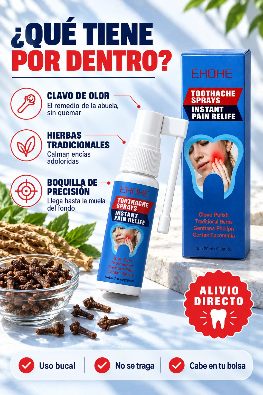 EHOHE™ — Alivio Directo para el Dolor de Muela