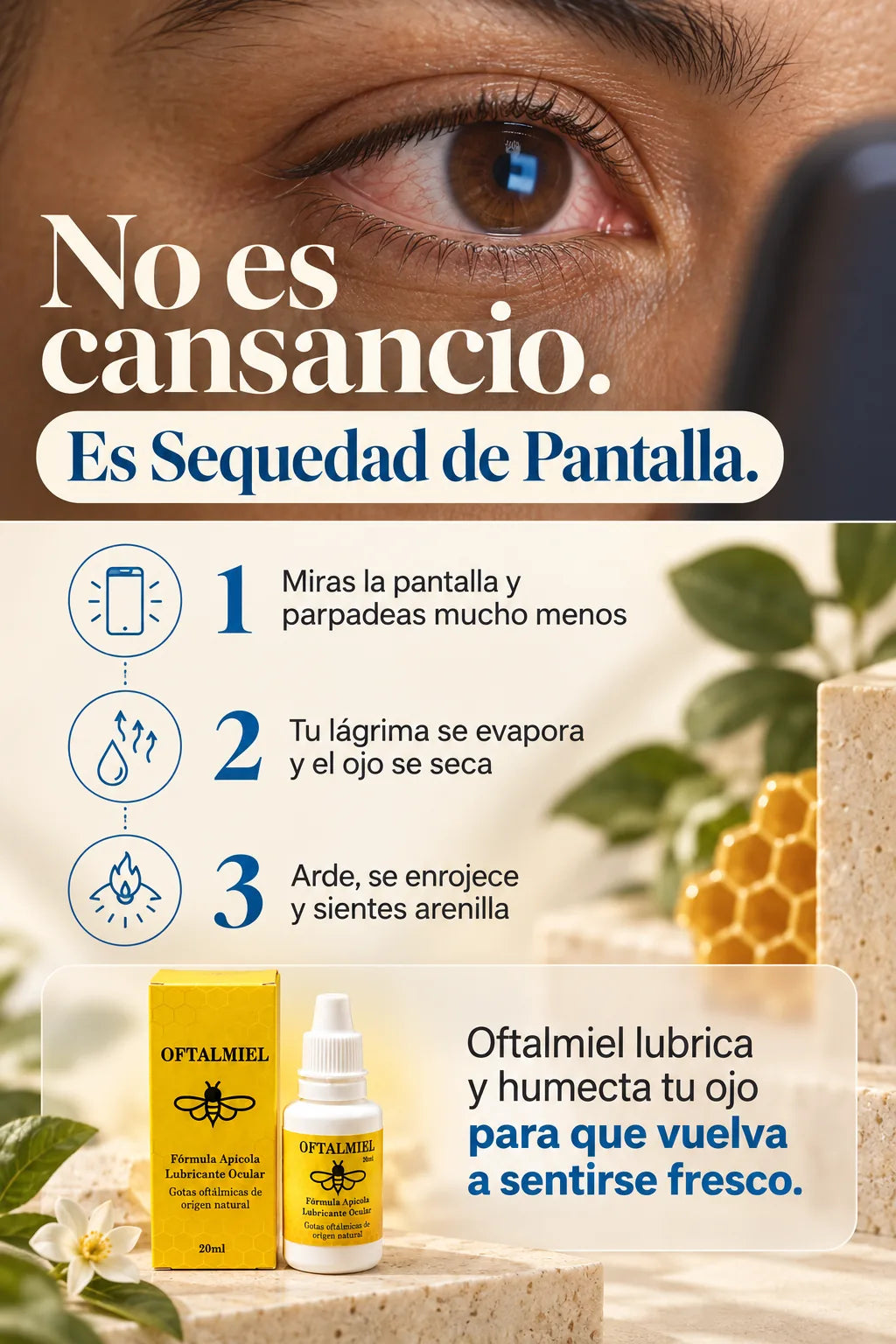 Oftalmiel™ — Adiós Ojos Secos de Pantalla